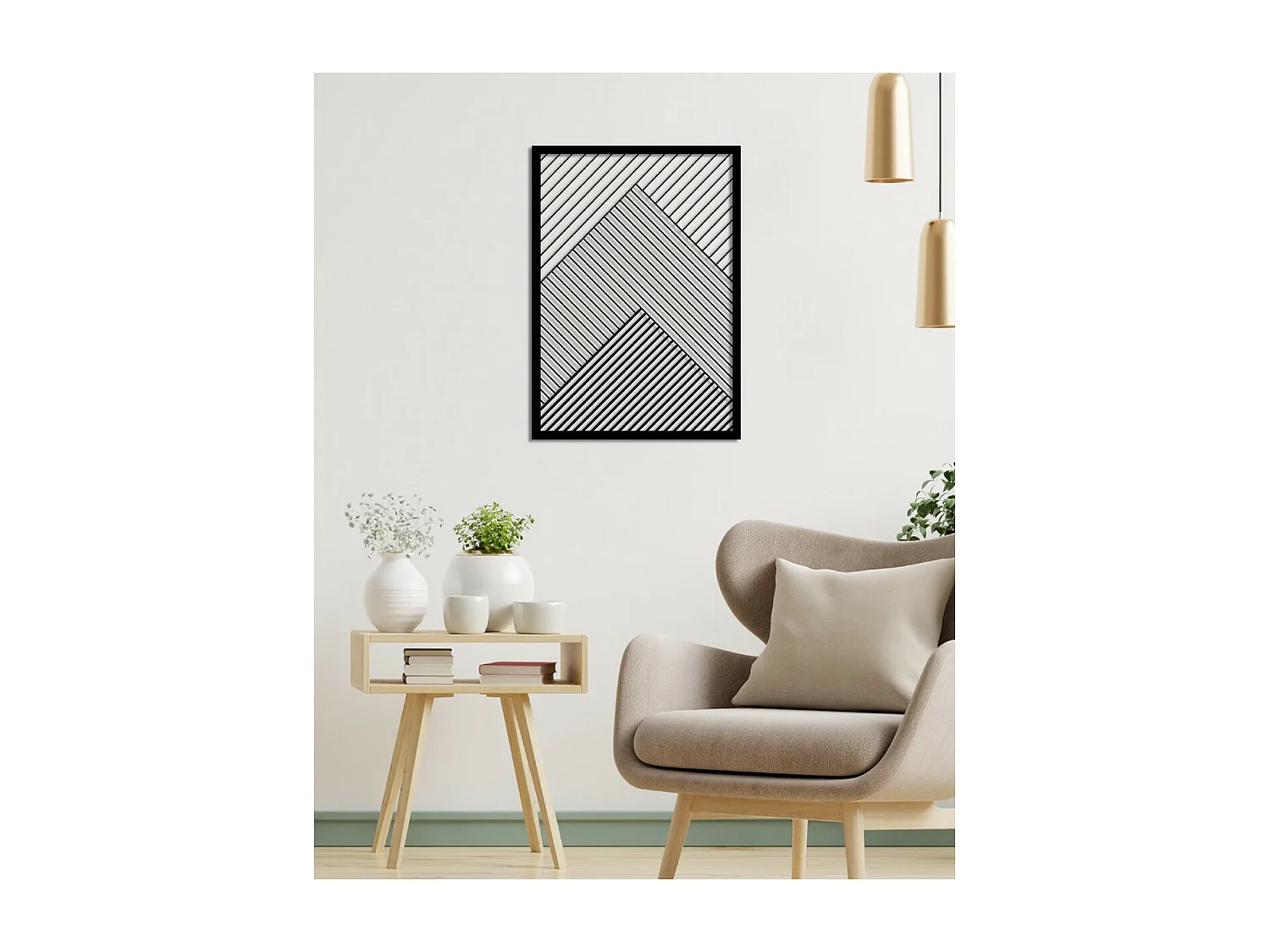 Decorazione in Metallo Linee 8, Nero, 50x3x71 cm, EPIKASA