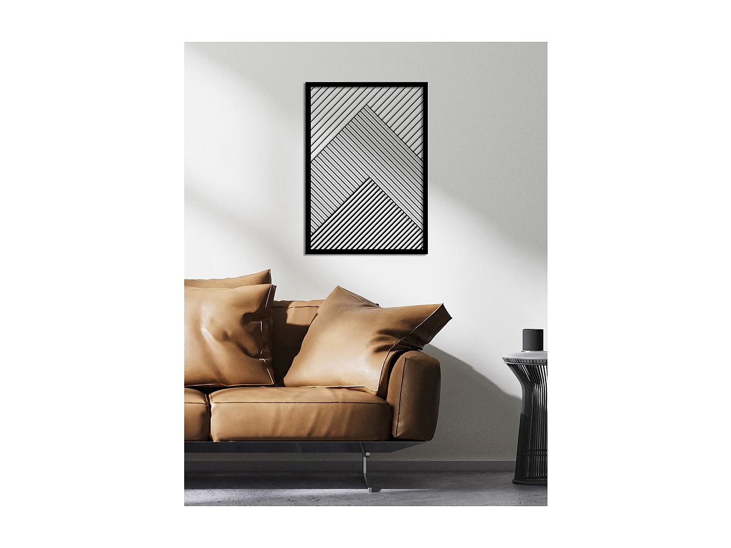 Decorazione in Metallo Linee 8, Nero, 50x3x71 cm, EPIKASA