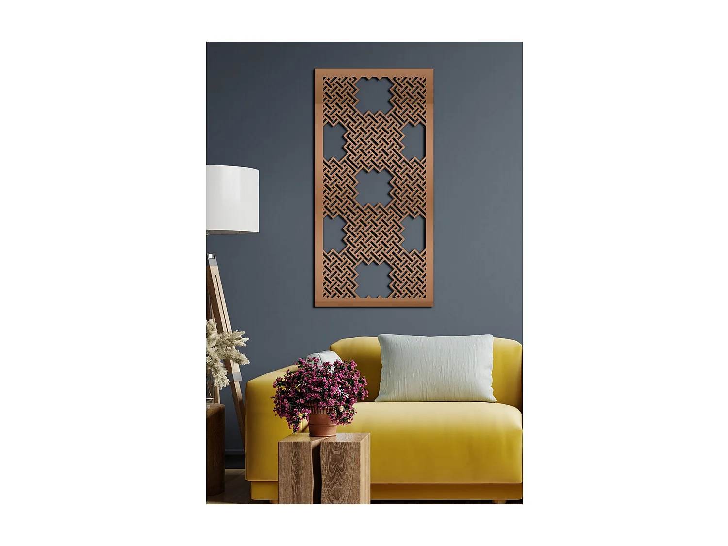 Decoración de Metal Composición Geométrica 14, Cobre, 50x3x100 cm, EPIKASA