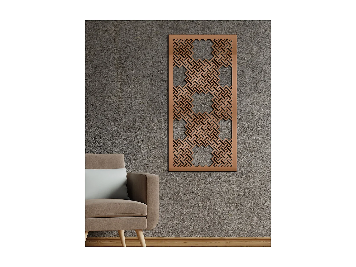 Decoración de Metal Composición Geométrica 14, Cobre, 50x3x100 cm, EPIKASA