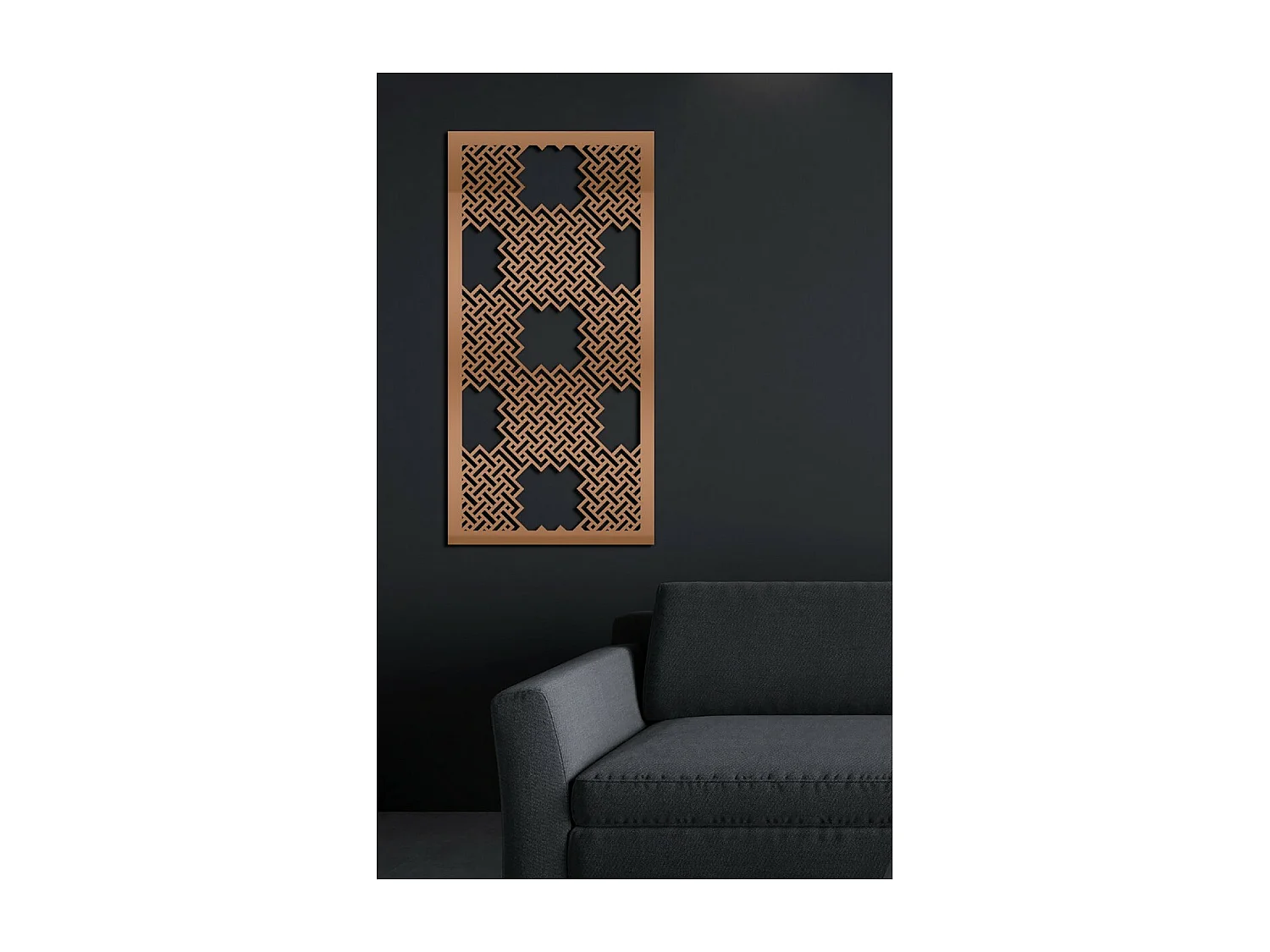 Decoración de Metal Composición Geométrica 14, Cobre, 50x3x100 cm, EPIKASA