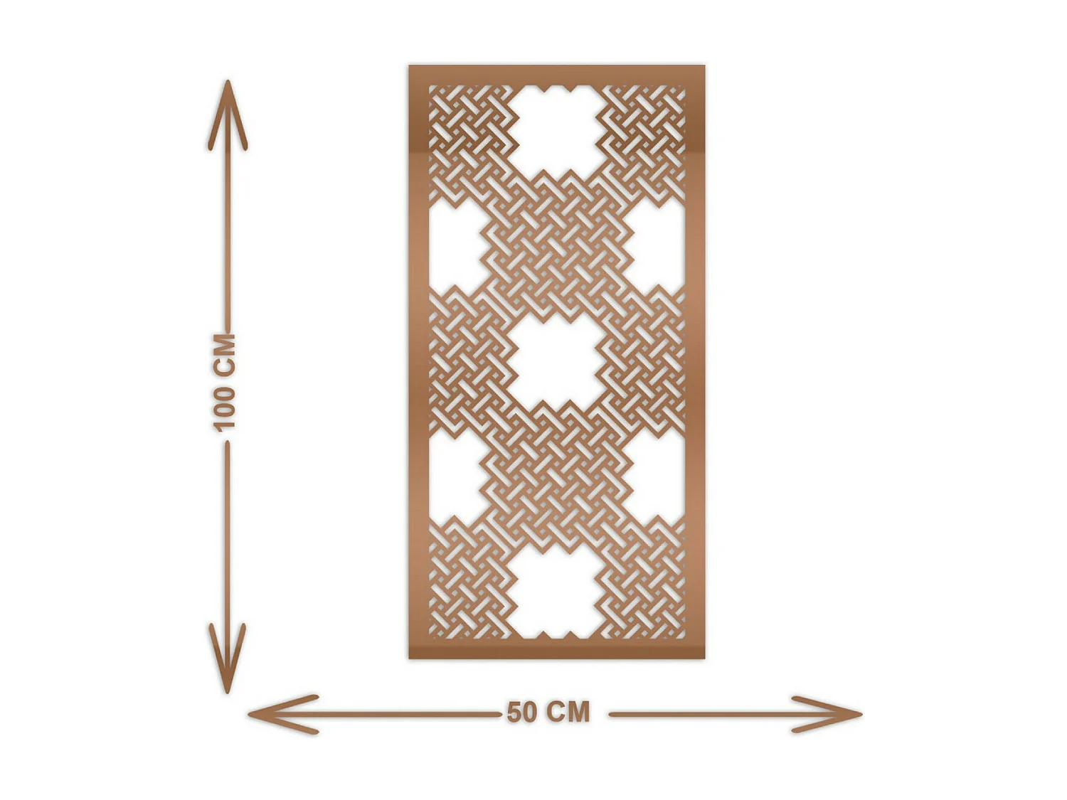 Decoración de Metal Composición Geométrica 14, Cobre, 50x3x100 cm, EPIKASA