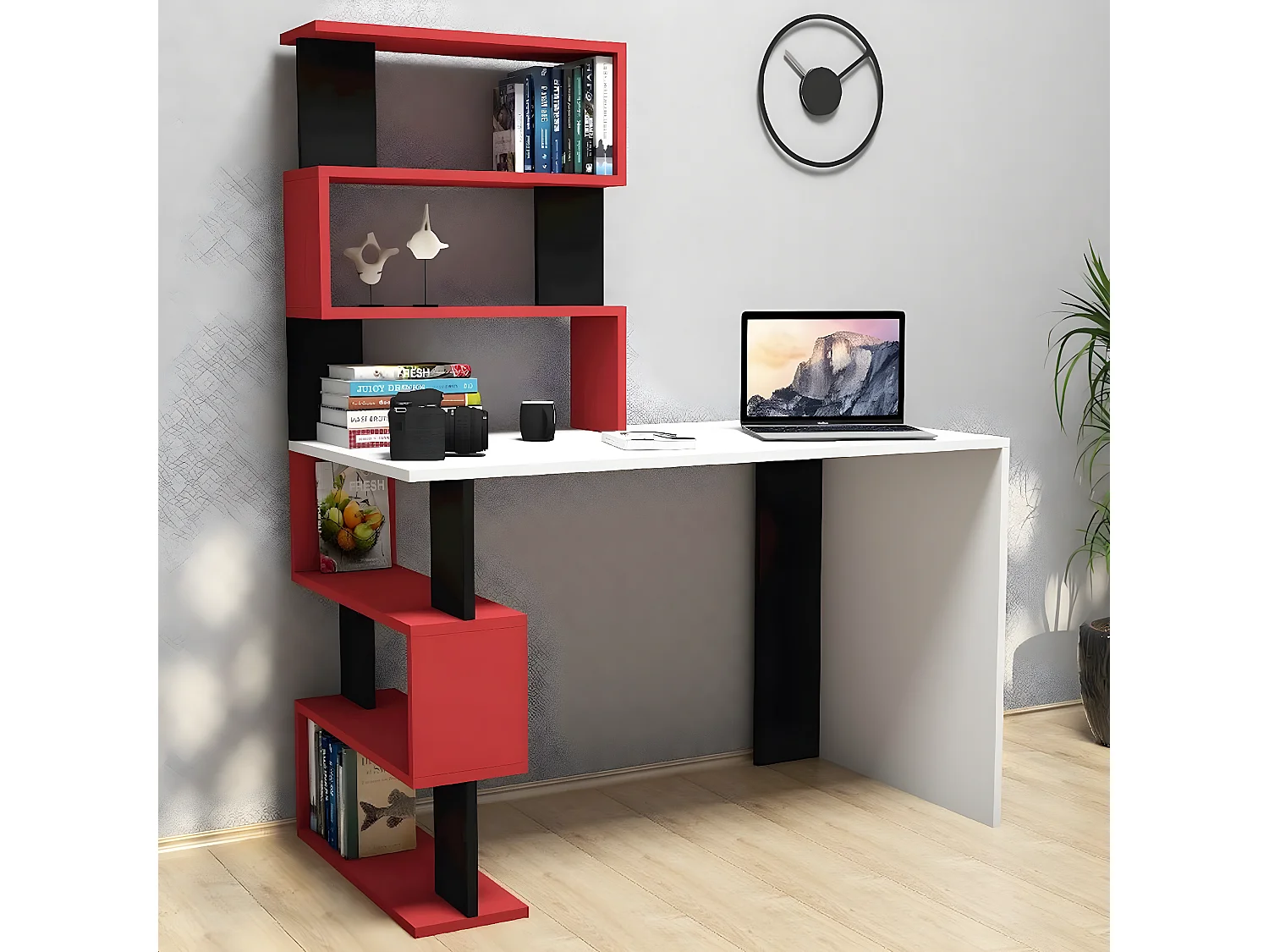 Bureau Moderne Cleide, Rouge, 120x60x148,2 cm, EPIKASA