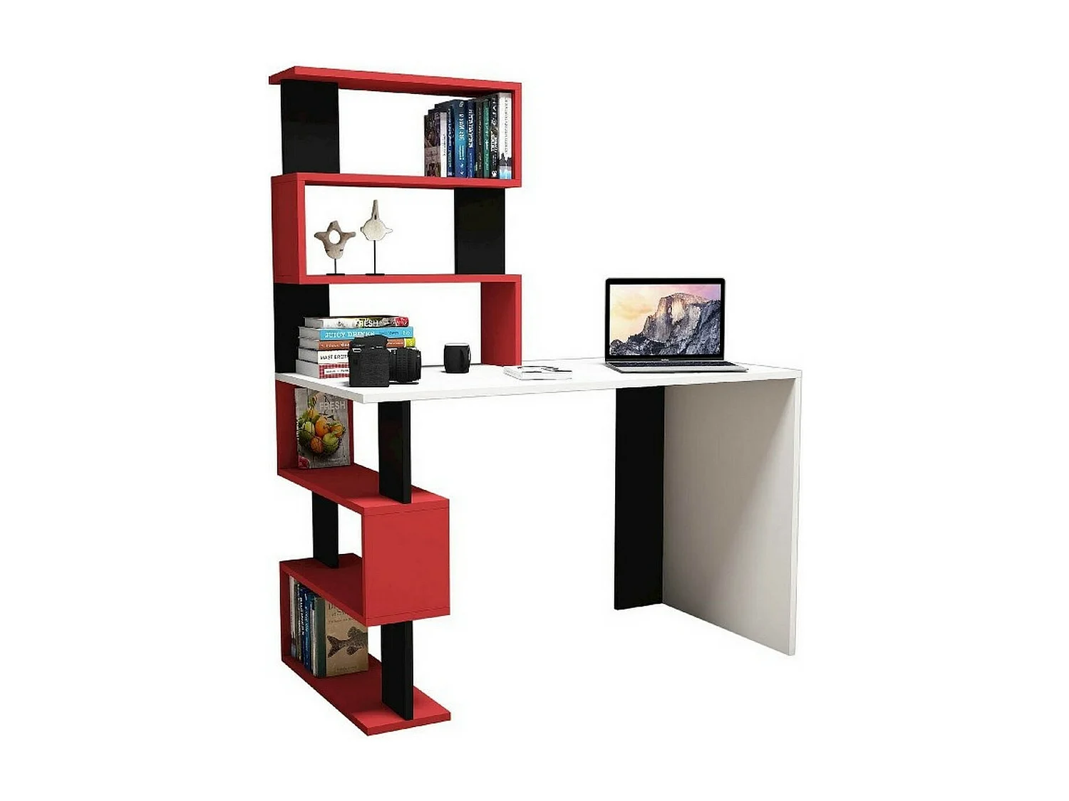 Bureau Moderne Cleide, Rouge, 120x60x148,2 cm, EPIKASA