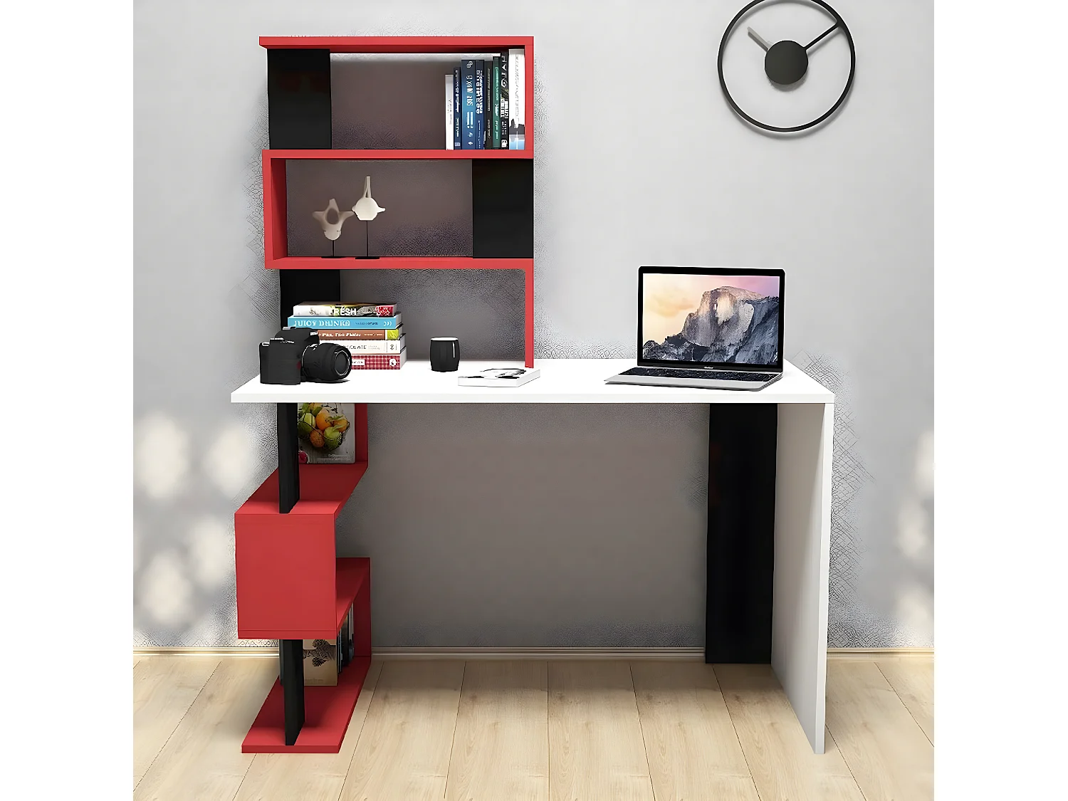 Bureau Moderne Cleide, Rouge, 120x60x148,2 cm, EPIKASA