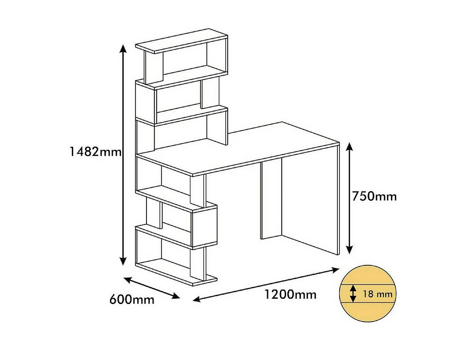 Bureau Moderne Cleide, Rouge, 120x60x148,2 cm, EPIKASA