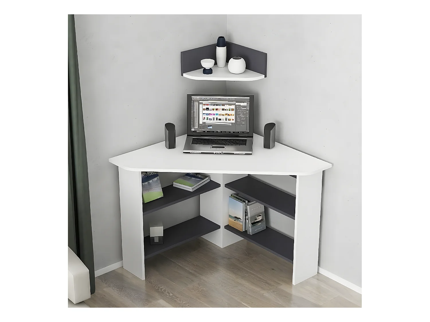 Bureau Moderne Mila, Blanc, 90x90x90 cm, EPIKASA