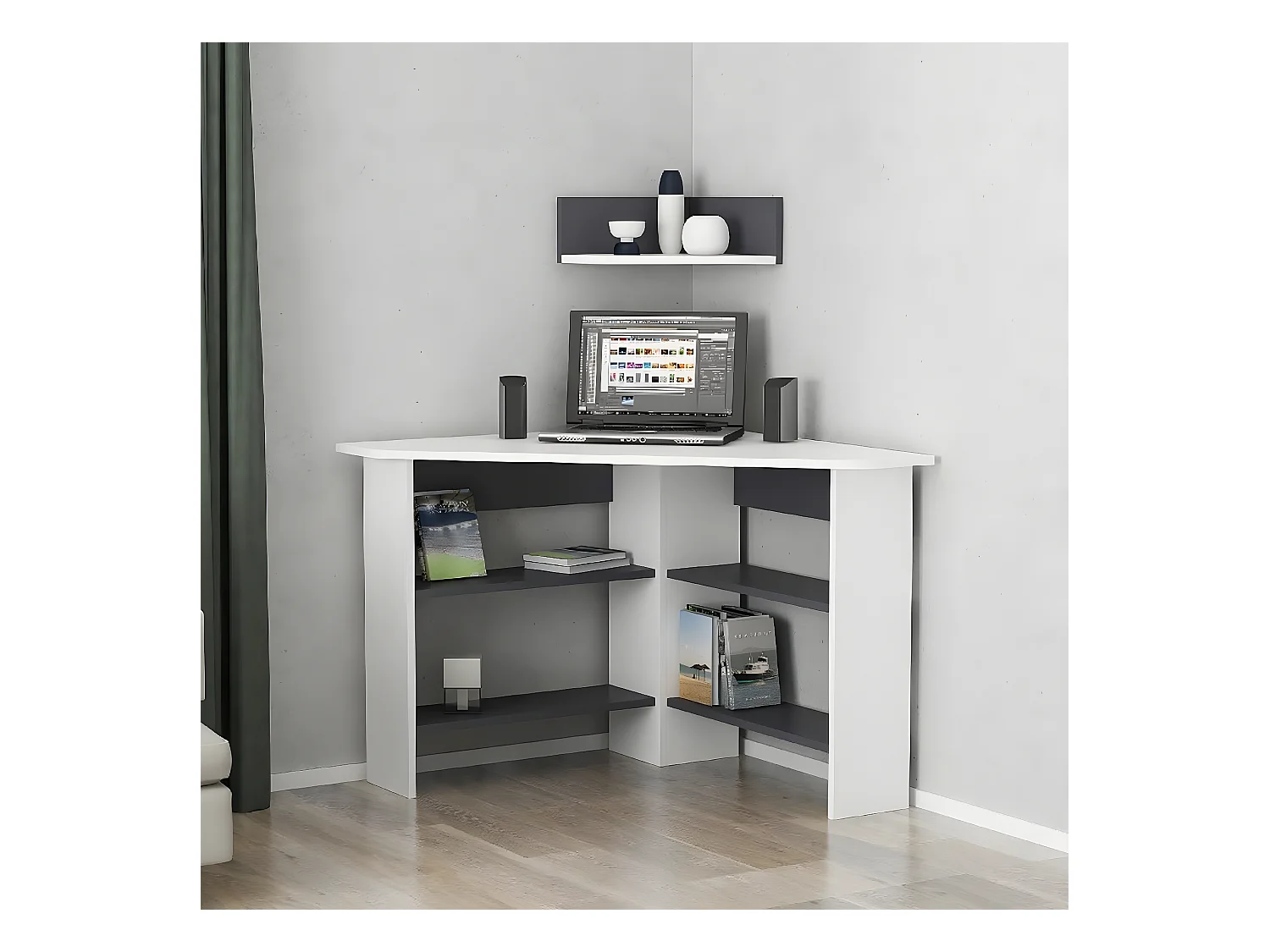 Bureau Moderne Mila, Blanc, 90x90x90 cm, EPIKASA
