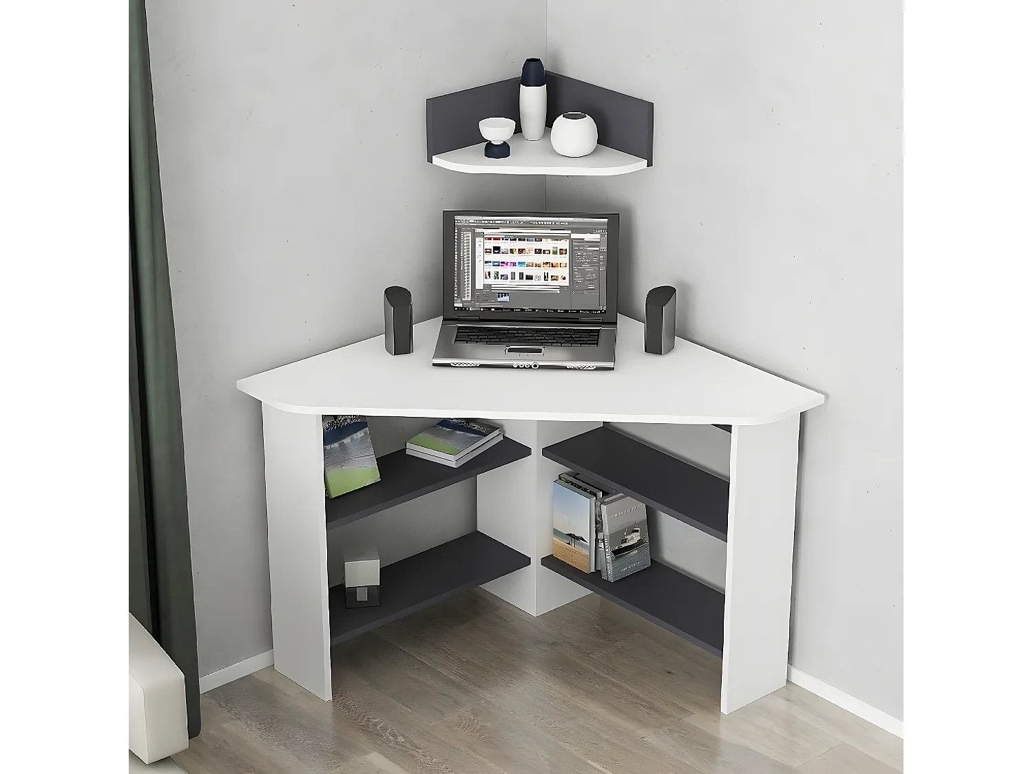 Secretária Mila, Branco, 90x90x90 cm, EPIKASA