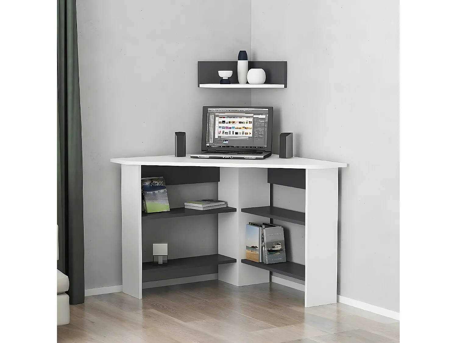 Secretária Mila, Branco, 90x90x90 cm, EPIKASA