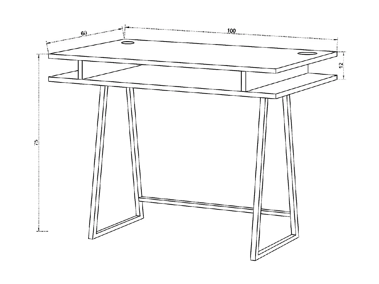 Bureau Ida - Eik - 100x60x75 cm - EPIKASA
