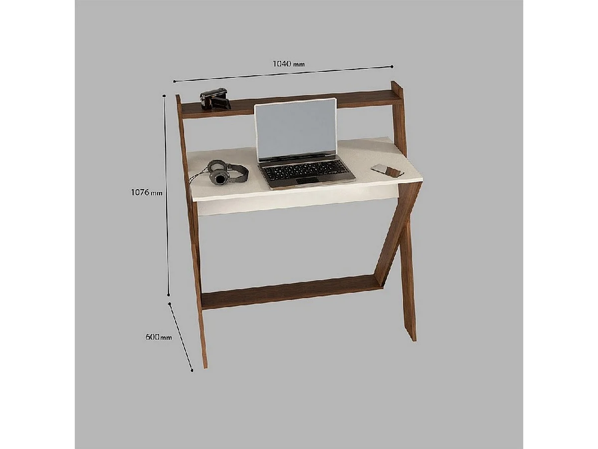 Bureau Moderne Mariella, Noyer, 104x60x107,6 cm, EPIKASA