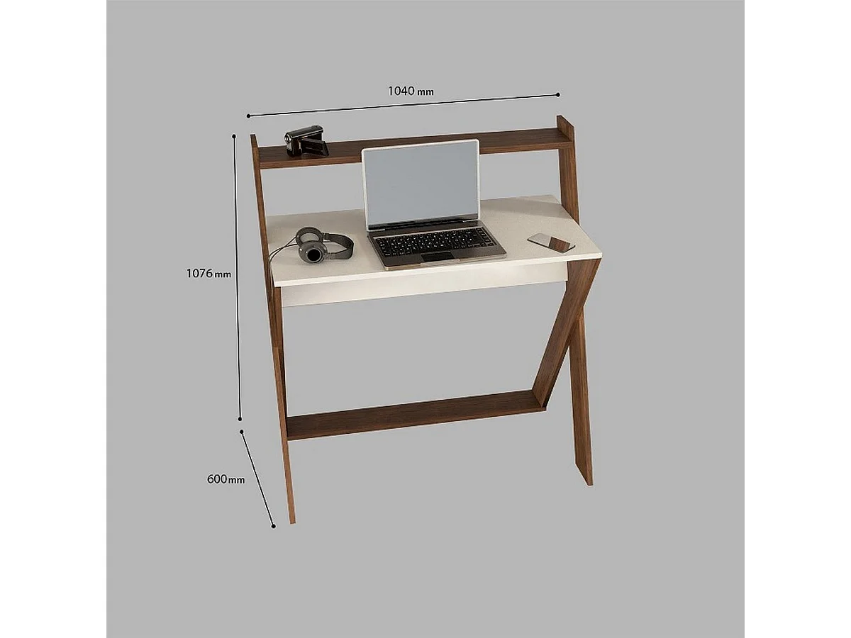 Bureau Moderne Mariella, Noyer, 104x60x107,6 cm, EPIKASA