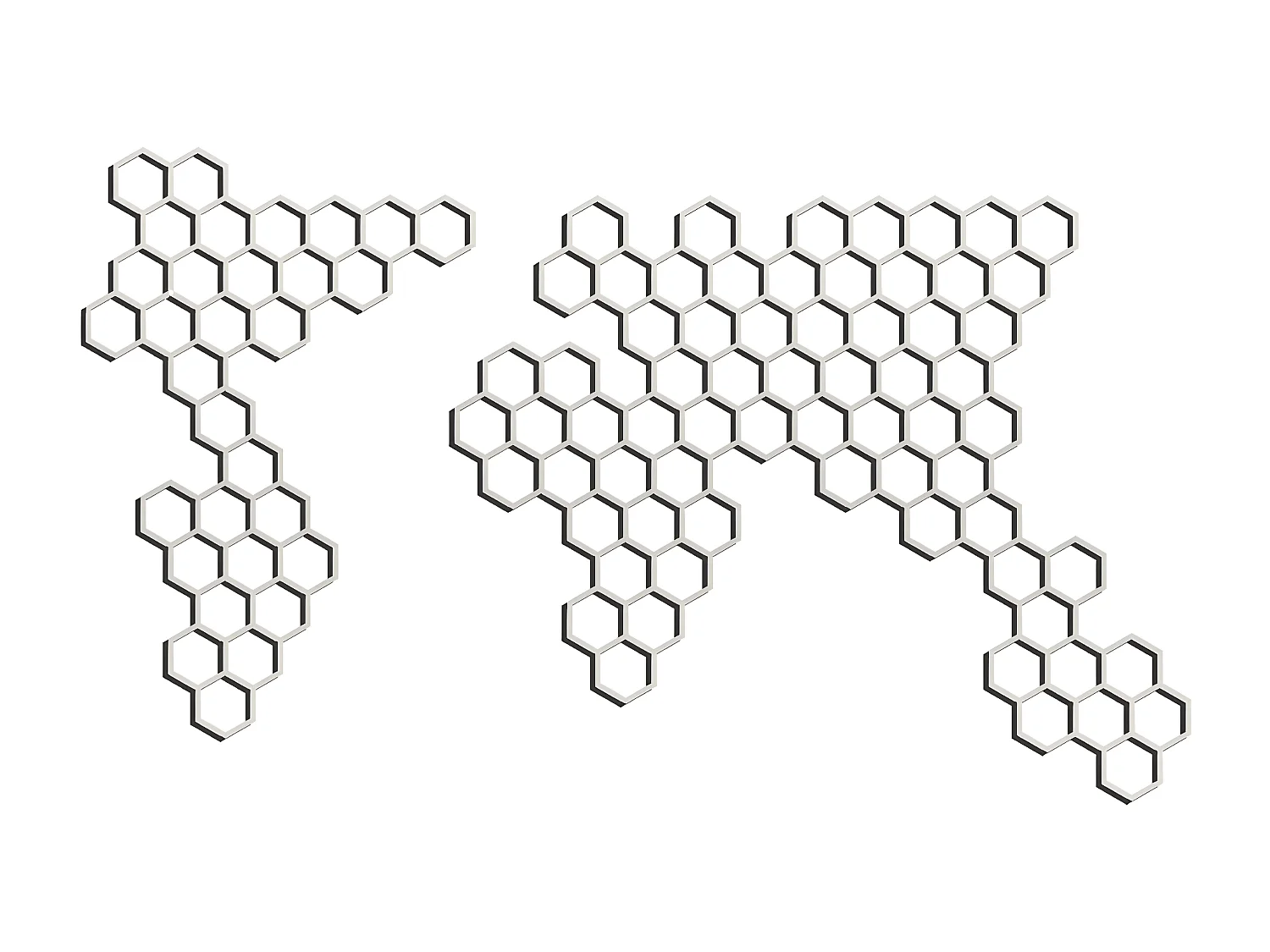 Metalen Decoratie Wereldkaart 8 - Zilver - 154x3x85 cm - EPIKASA