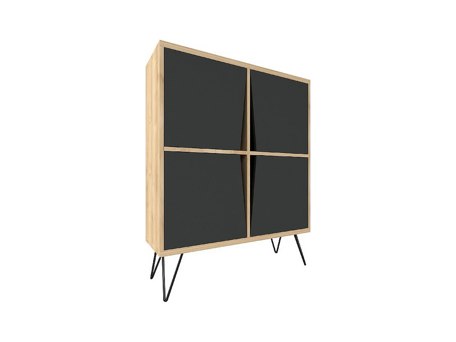 Multifunctionele Kast Giuliana - Antraciet - 90x30x110 cm - EPIKASA