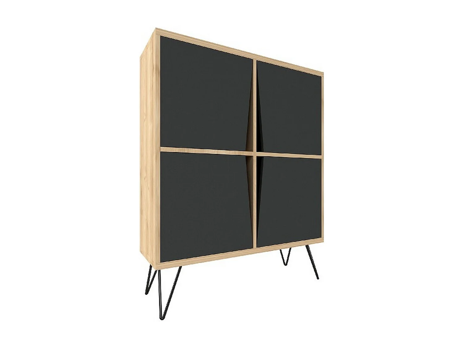 Multifunctionele Kast Giuliana - Antraciet - 90x30x110 cm - EPIKASA