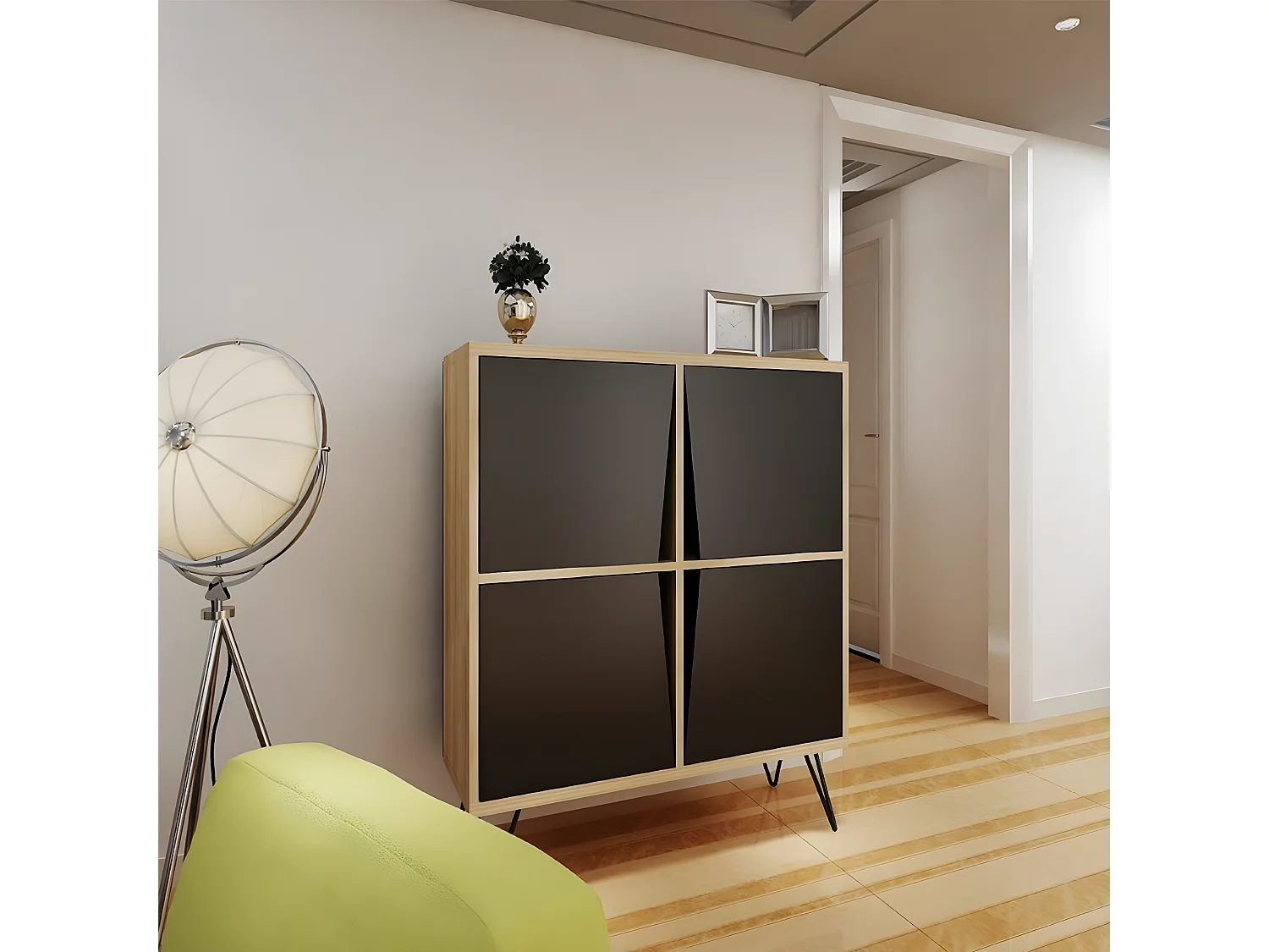 Multifunctionele Kast Giuliana - Antraciet - 90x30x110 cm - EPIKASA