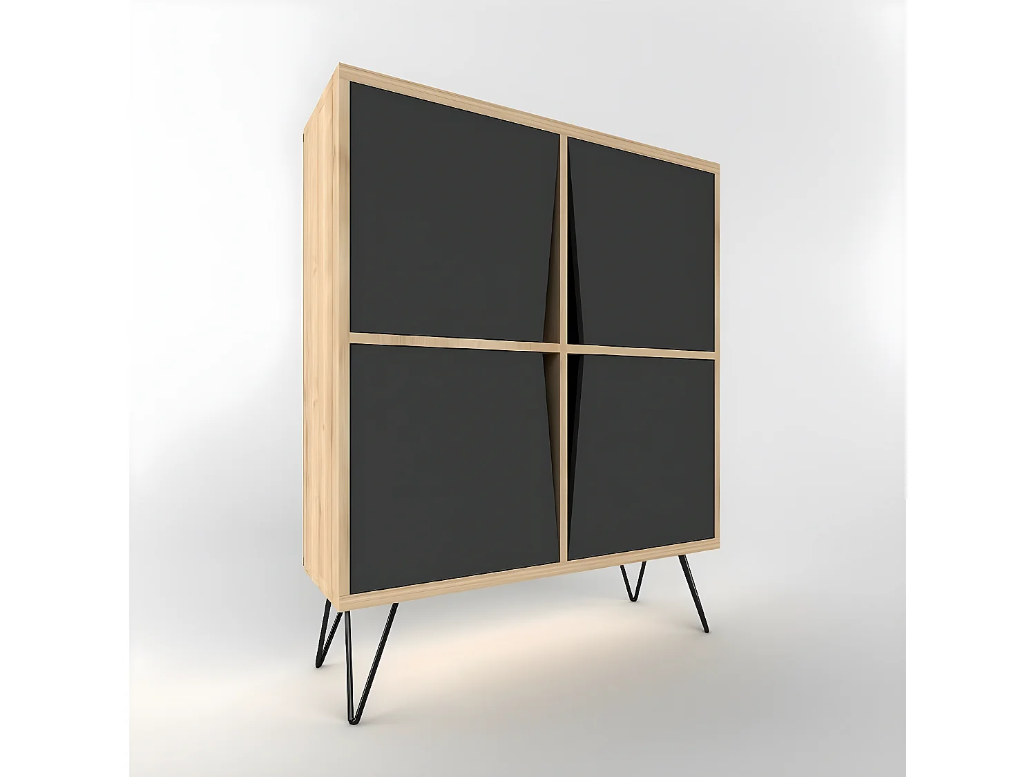 Multifunctionele Kast Giuliana - Antraciet - 90x30x110 cm - EPIKASA