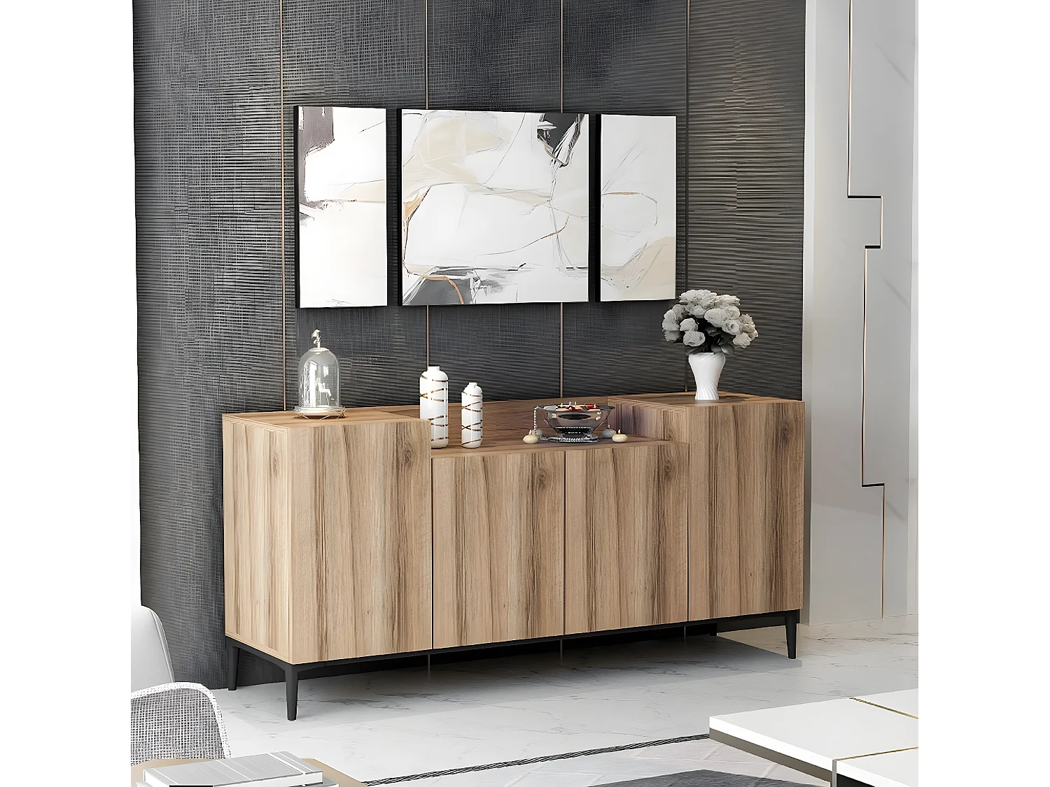 Mobile Multiuso Annalisa, Noce, 160x42x75 cm, EPIKASA