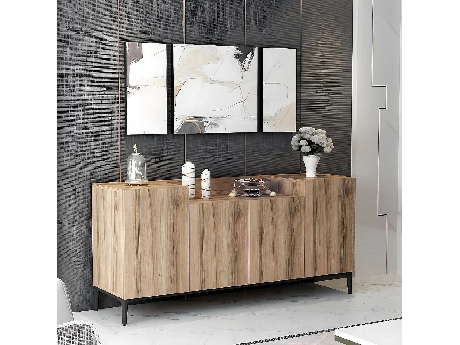 Mobile Multiuso Annalisa, Noce, 160x42x75 cm, EPIKASA