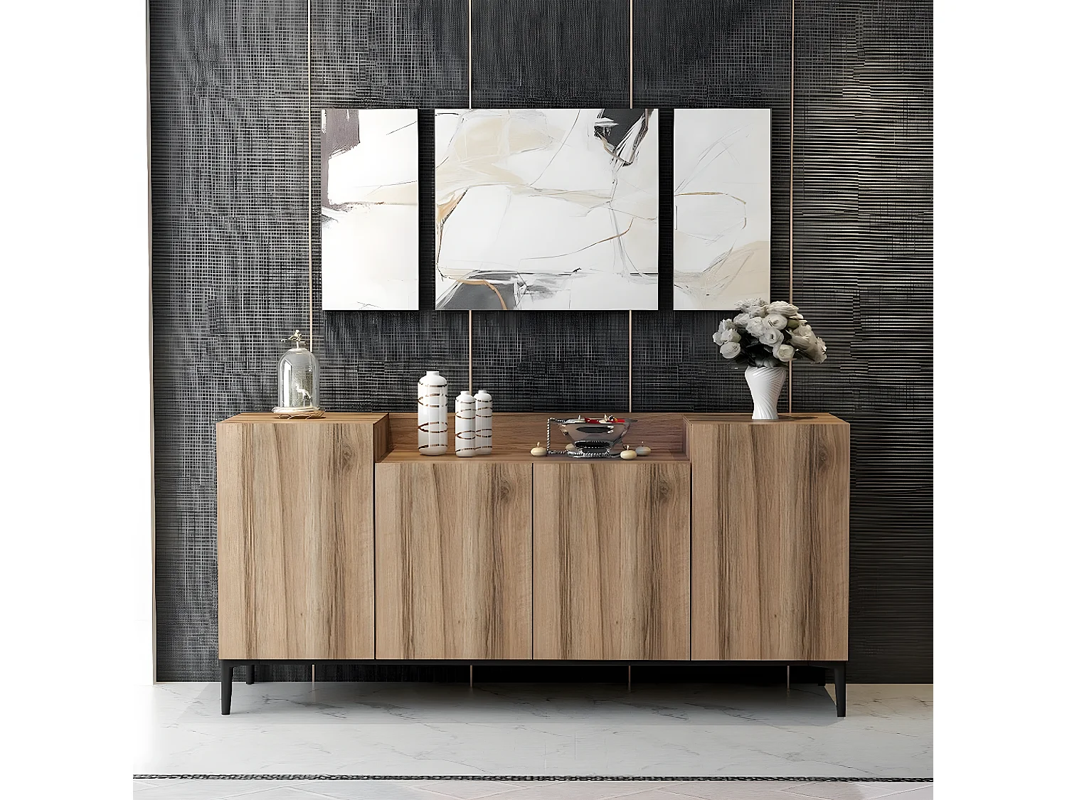 Mobile Multiuso Annalisa, Noce, 160x42x75 cm, EPIKASA