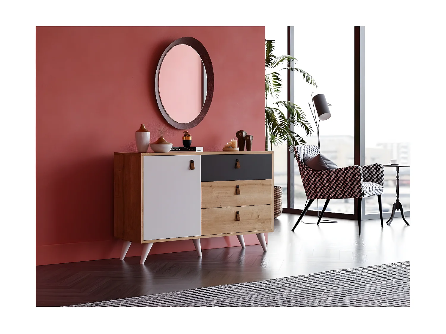 Multifunctionele Kast Manila - Eik - 120x36,5x77 cm - EPIKASA