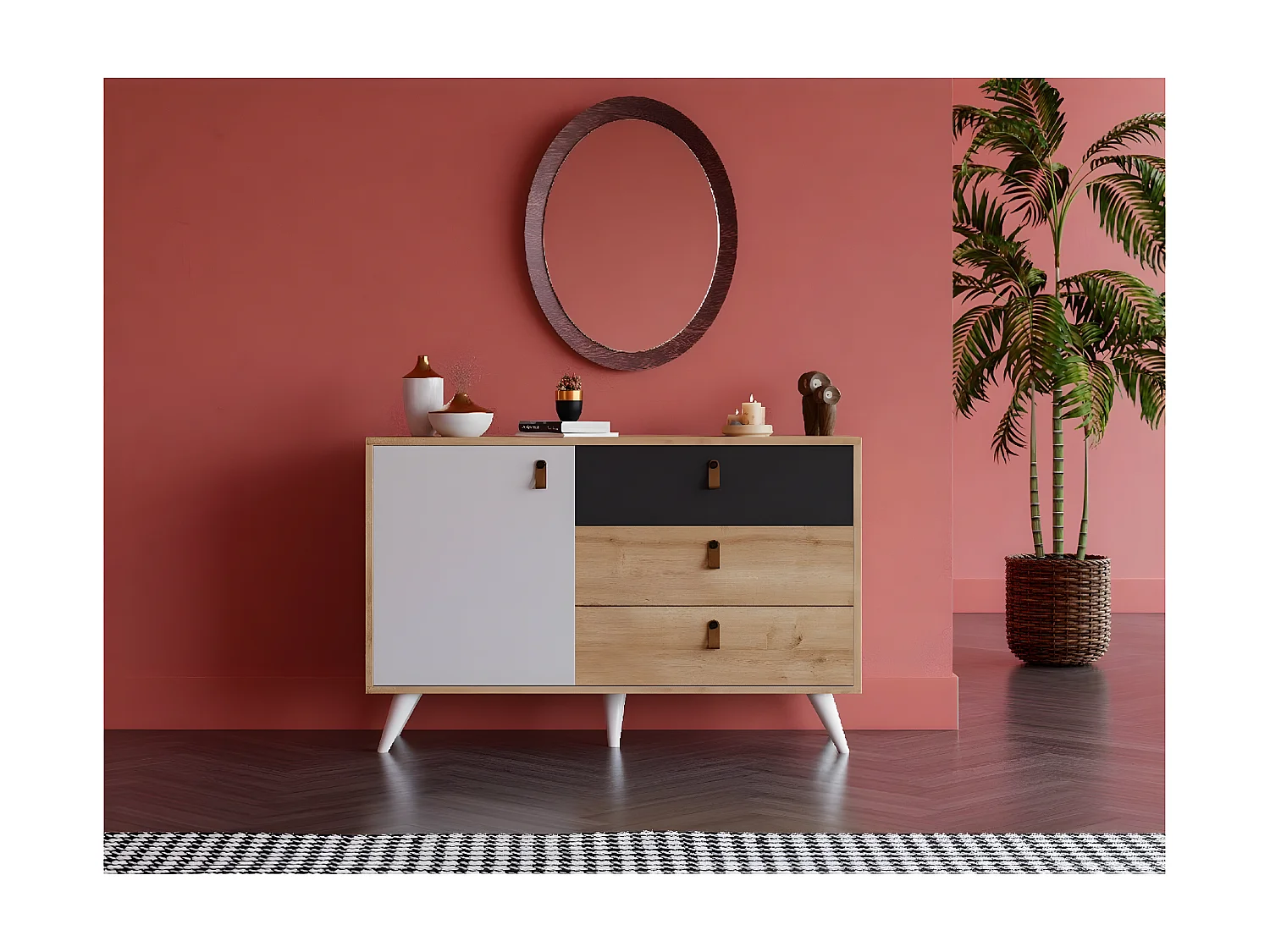 Multifunctionele Kast Manila - Eik - 120x36,5x77 cm - EPIKASA