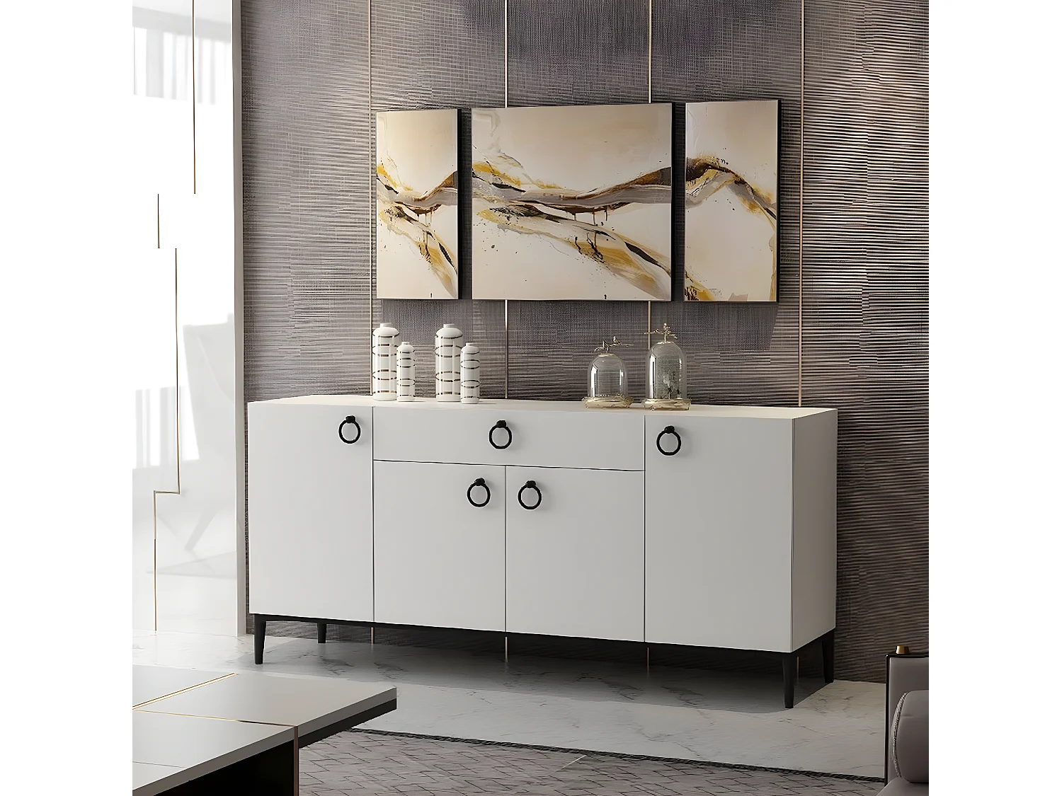 Armoire à Usages Multiples Gloria, Blanc, 160x42x75 cm, EPIKASA