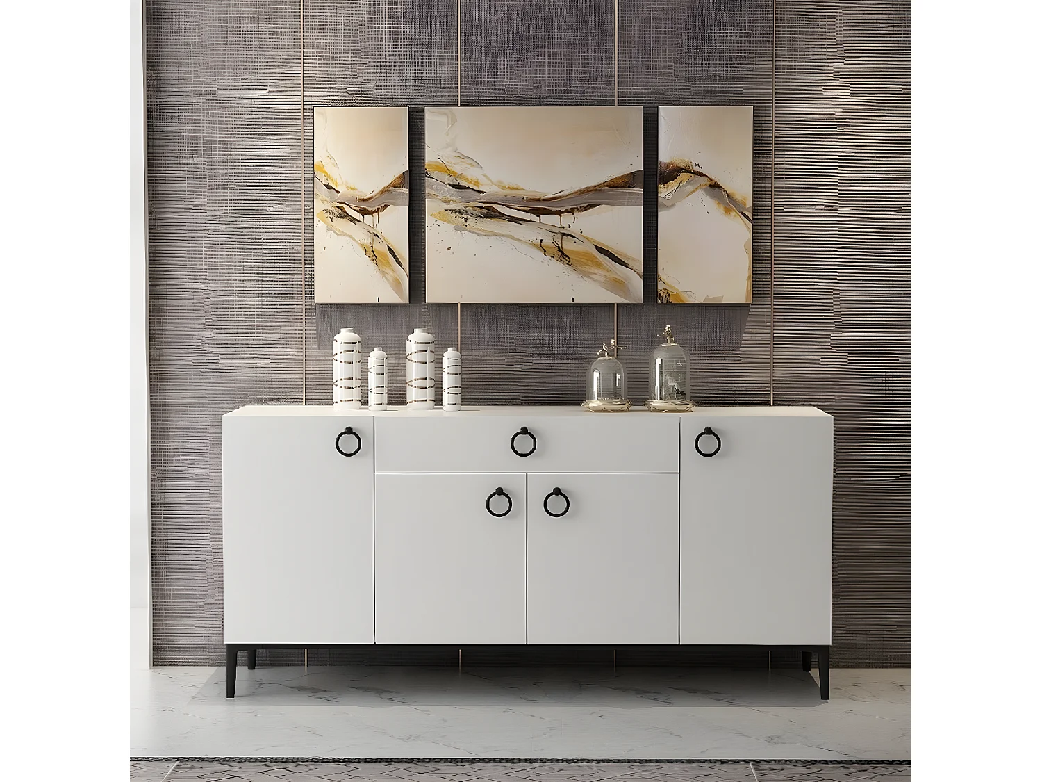 Armoire à Usages Multiples Gloria, Blanc, 160x42x75 cm, EPIKASA