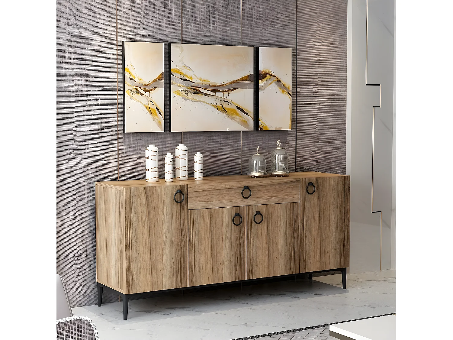 Armoire à Usages Multiples Gloria, Noyer, 160x42x75 cm, EPIKASA