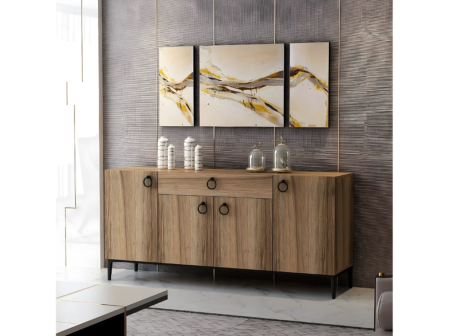 Armoire à Usages Multiples Gloria, Noyer, 160x42x75 cm, EPIKASA