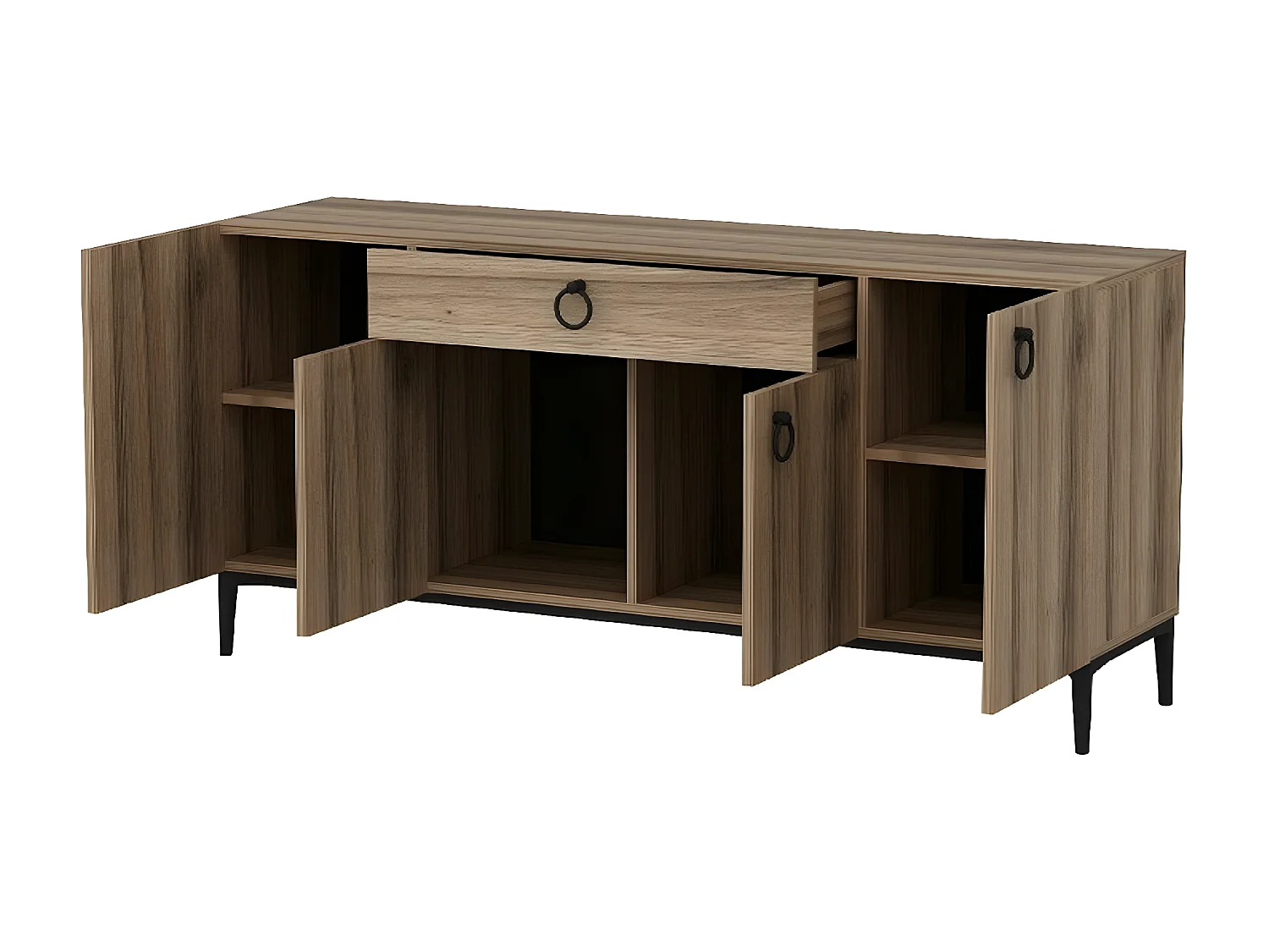 Multifunctionele Kast Gloria - Walnoot - 160x42x75 cm - EPIKASA
