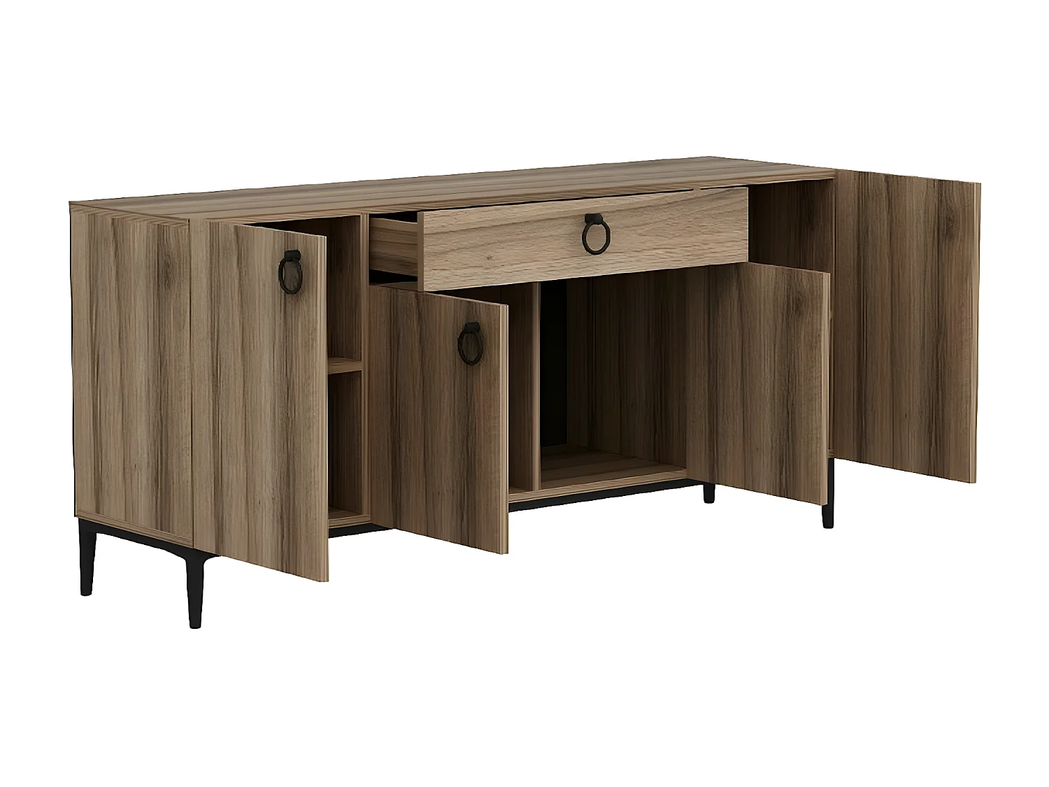 Multifunctionele Kast Gloria - Walnoot - 160x42x75 cm - EPIKASA