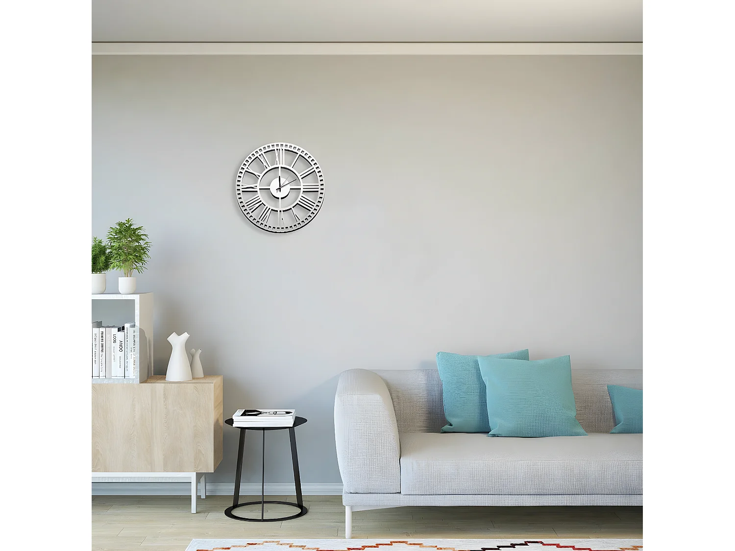 Wandklok Vintage 5 - Wit - 50x1,5x50 cm - EPIKASA