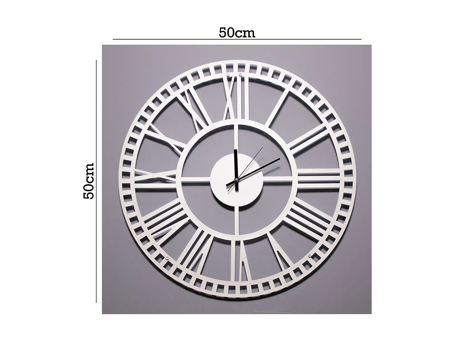 Wandklok Vintage 5 - Wit - 50x1,5x50 cm - EPIKASA
