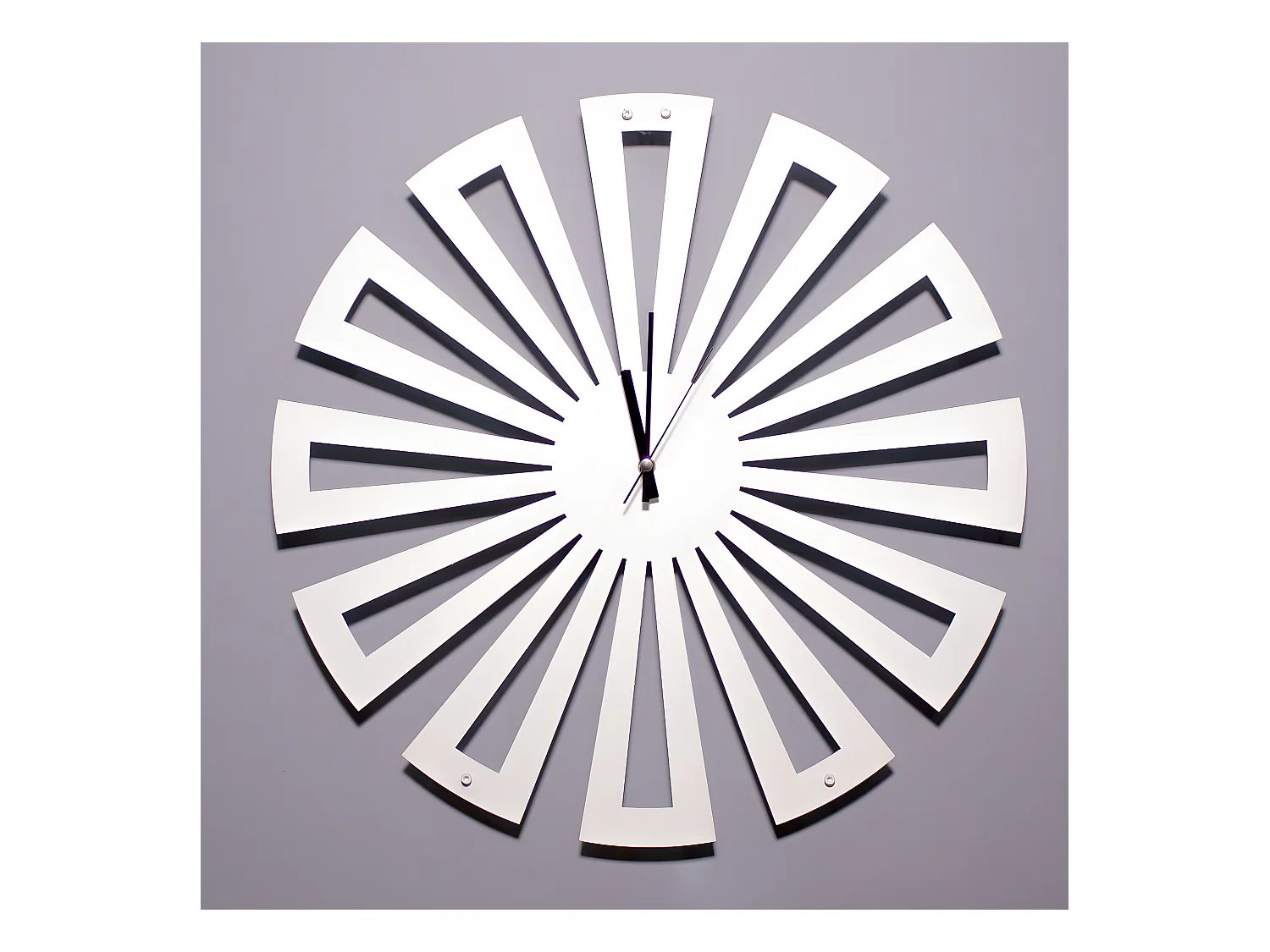 Horloge Murale Géométrique 2, Blanc, 50x1,5x50 cm, EPIKASA