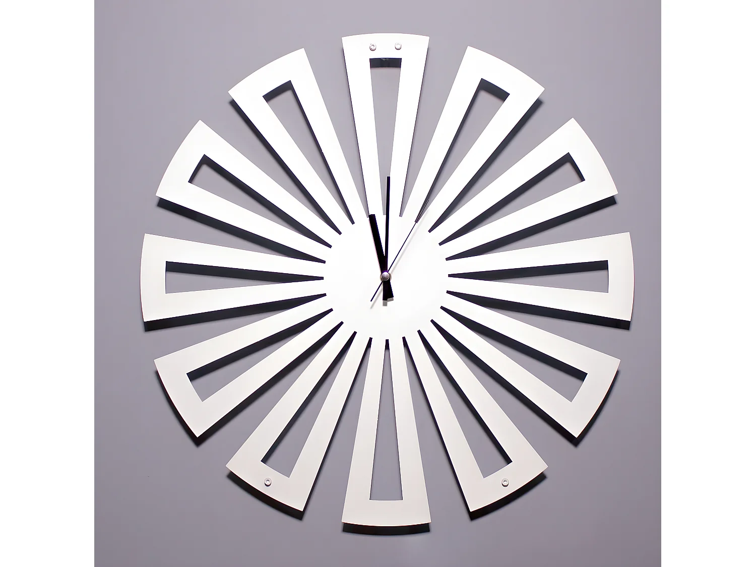 Horloge Murale Géométrique 2, Blanc, 50x1,5x50 cm, EPIKASA