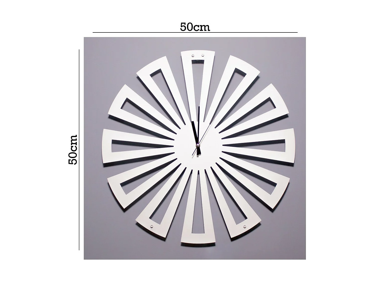 Horloge Murale Géométrique 2, Blanc, 50x1,5x50 cm, EPIKASA