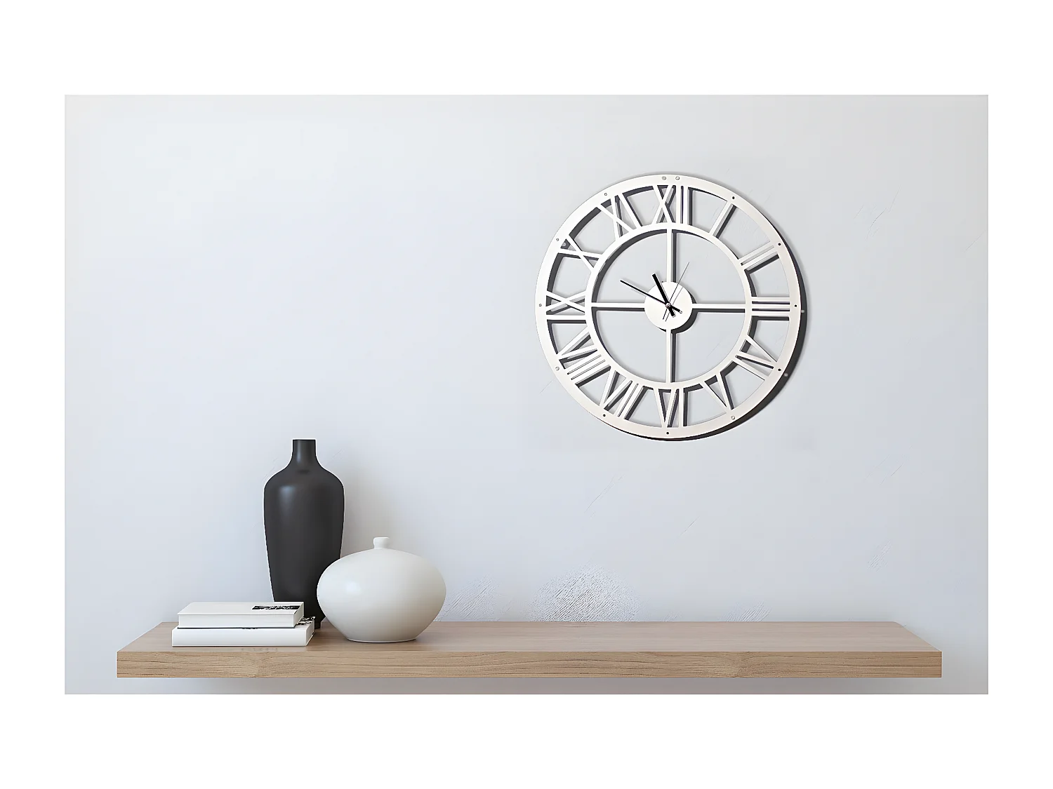 Zegar ścienny Vintage 3, Biały, 50x0,16x50 cm, EPIKASA