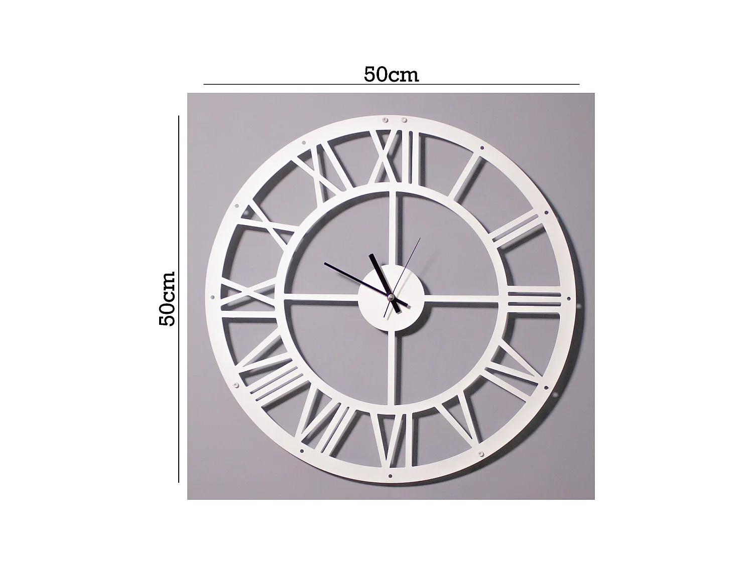 Horloge Murale Vintage 3, Blanc, 50x0,16x50 cm, EPIKASA