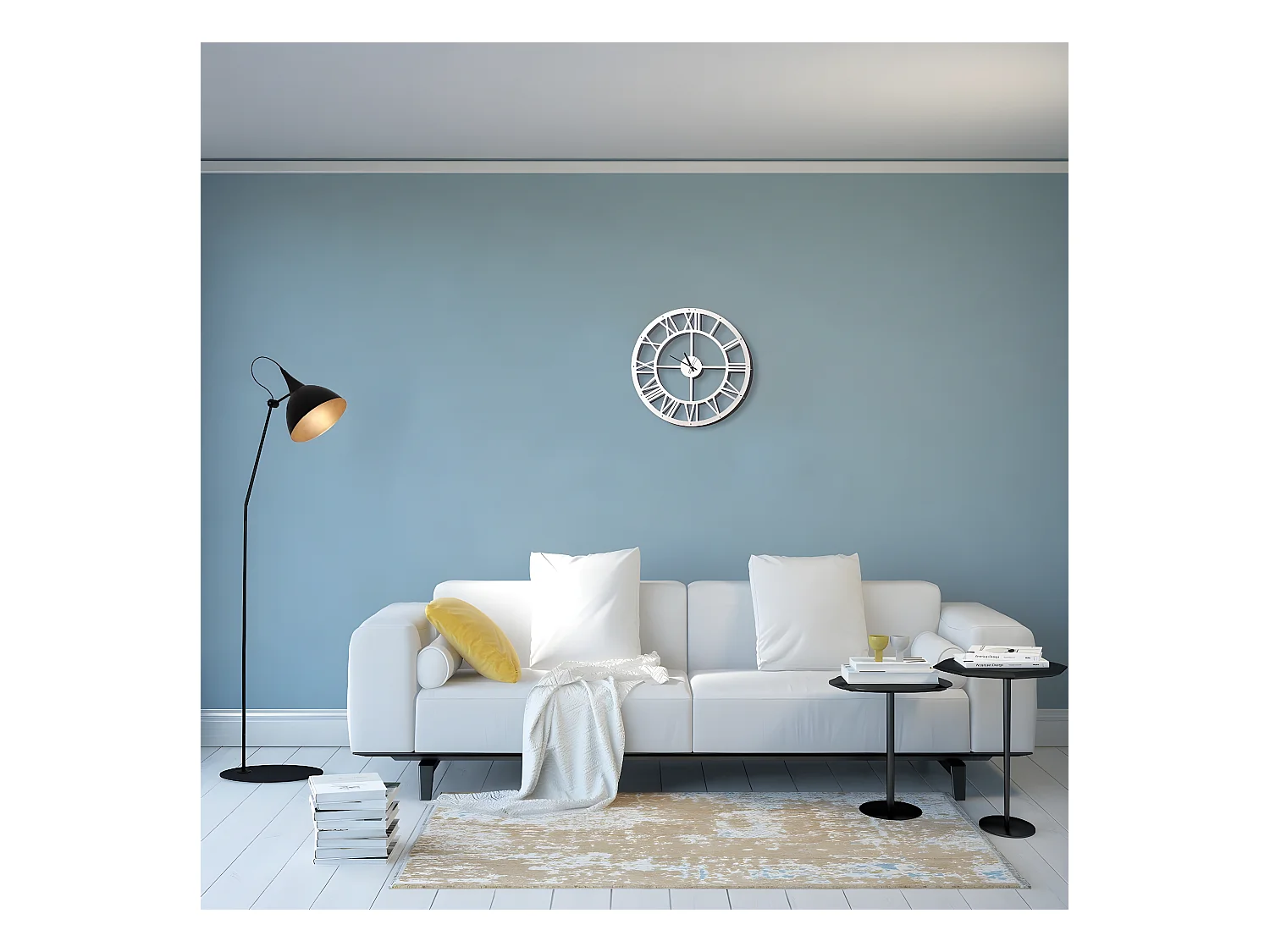 Horloge Murale Vintage 3, Blanc, 50x0,16x50 cm, EPIKASA