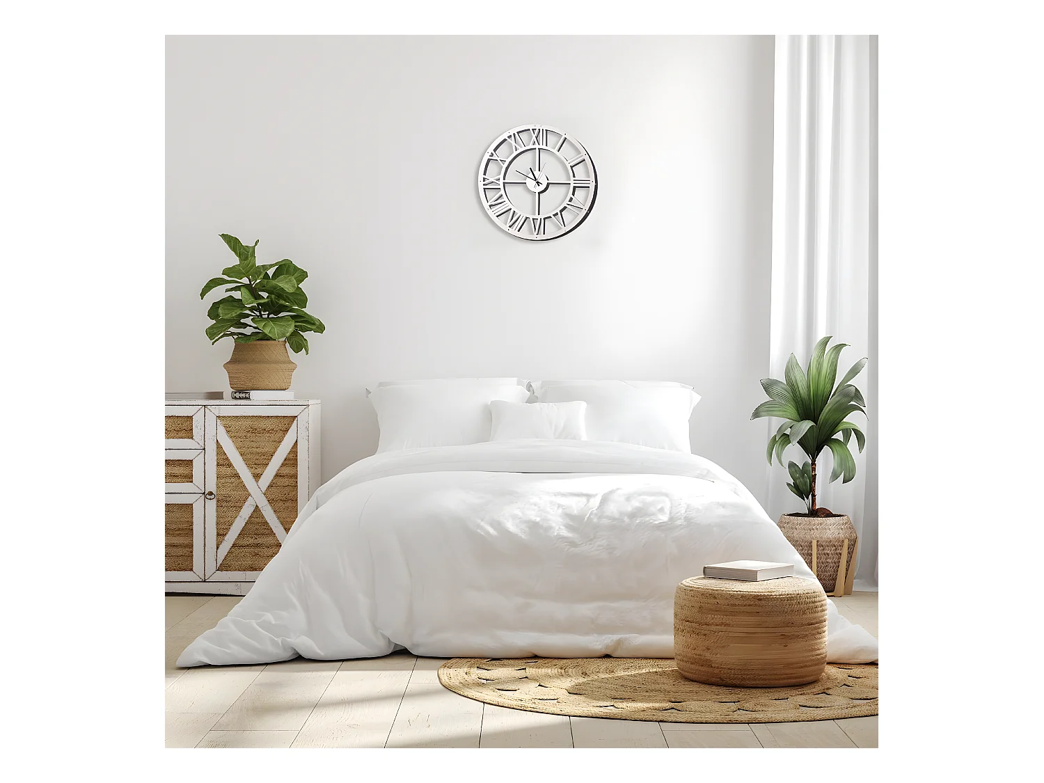 Horloge Murale Vintage 3, Blanc, 50x0,16x50 cm, EPIKASA