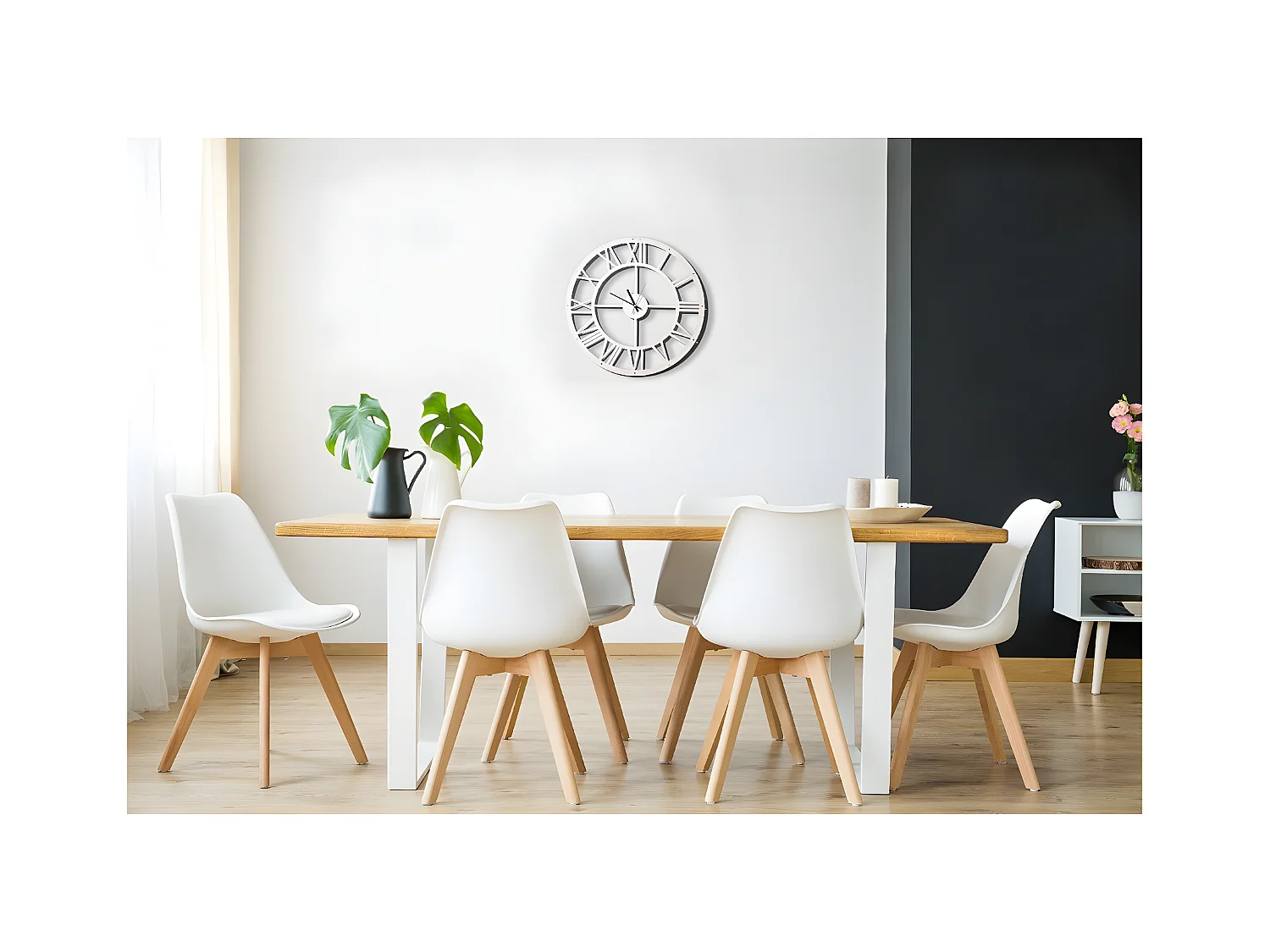 Horloge Murale Vintage 3, Blanc, 50x0,16x50 cm, EPIKASA