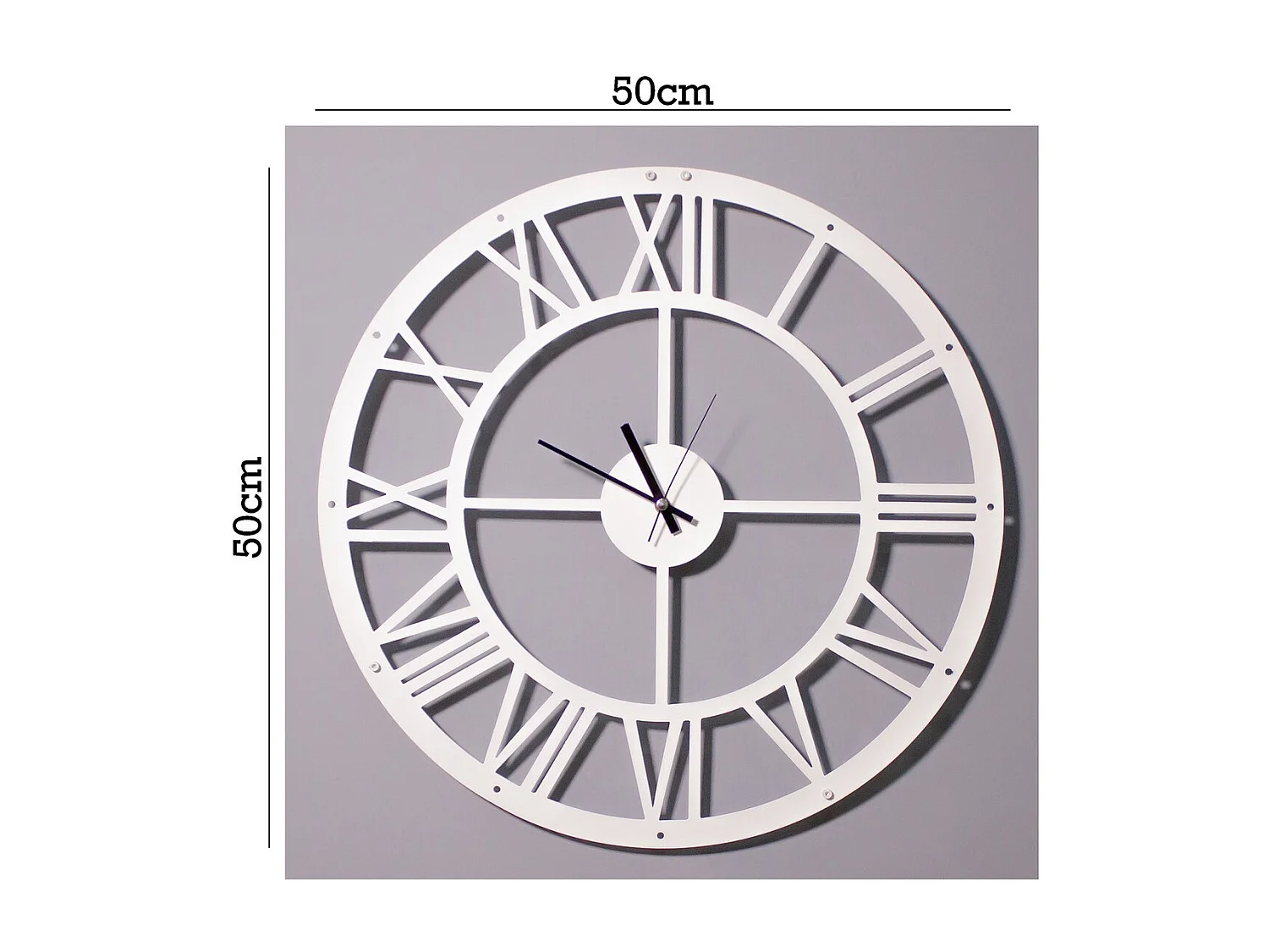 Horloge Murale Vintage 3, Blanc, 50x0,16x50 cm, EPIKASA