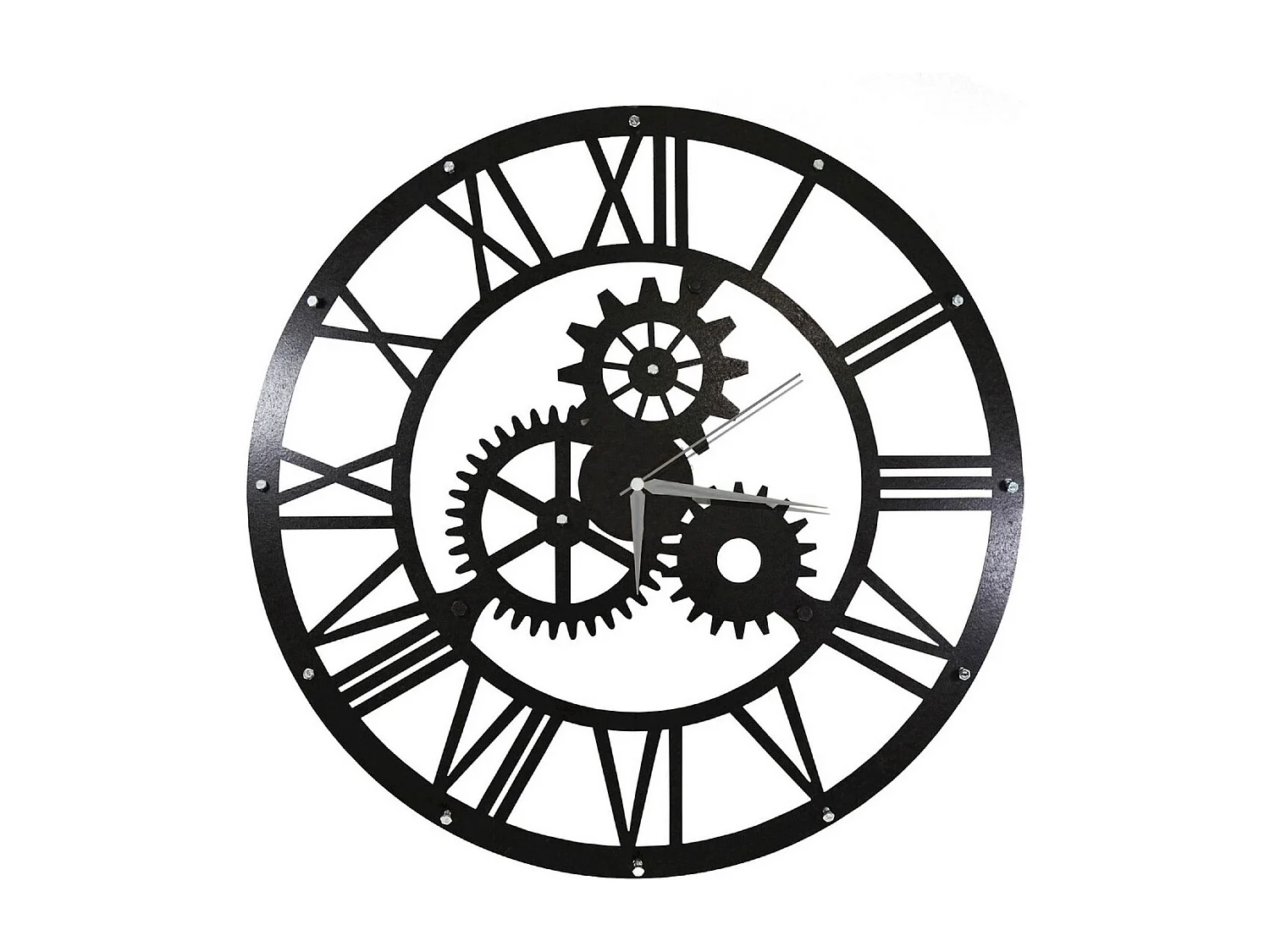Horloge Murale Vintage, Noir, 50x0,16x50 cm, EPIKASA