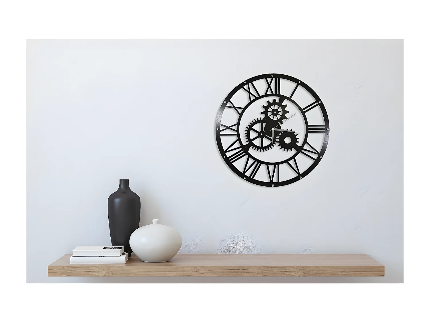 Relógio de Parede Vintage, Preto, 50x0,16x50 cm, EPIKASA