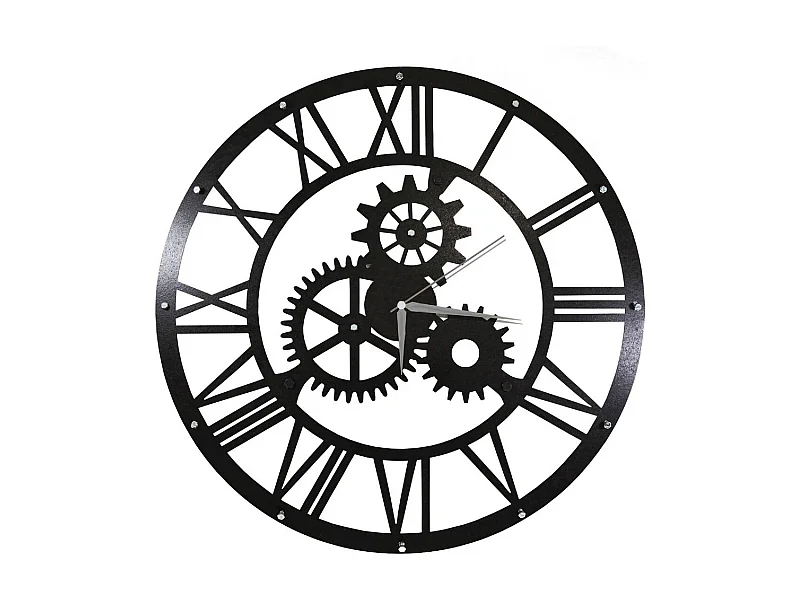 Horloge Murale Vintage, Noir, 50x0,16x50 cm, EPIKASA