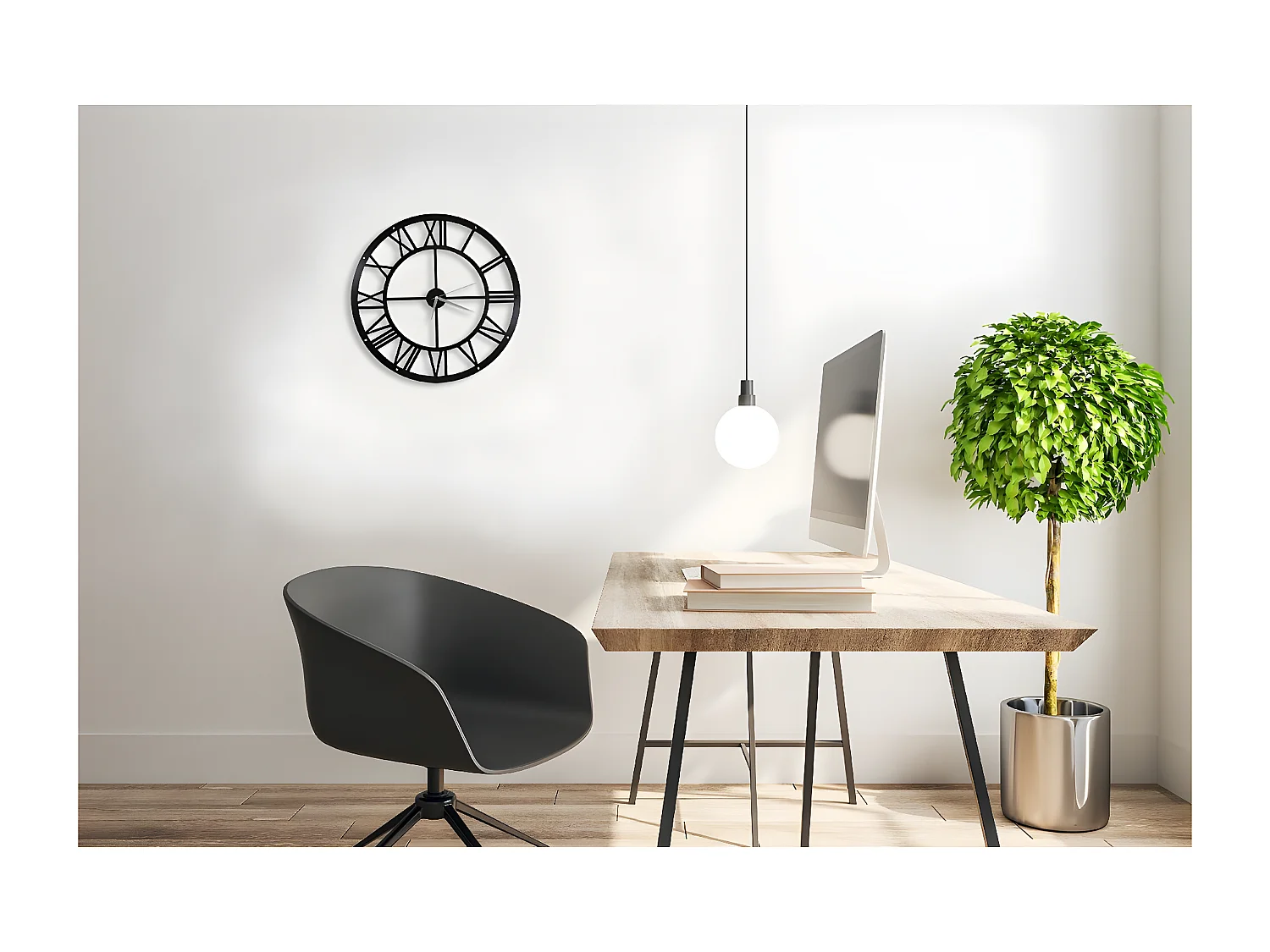 Wandklok Vintage 2 - Zwart - 50x0,16x50 cm - EPIKASA