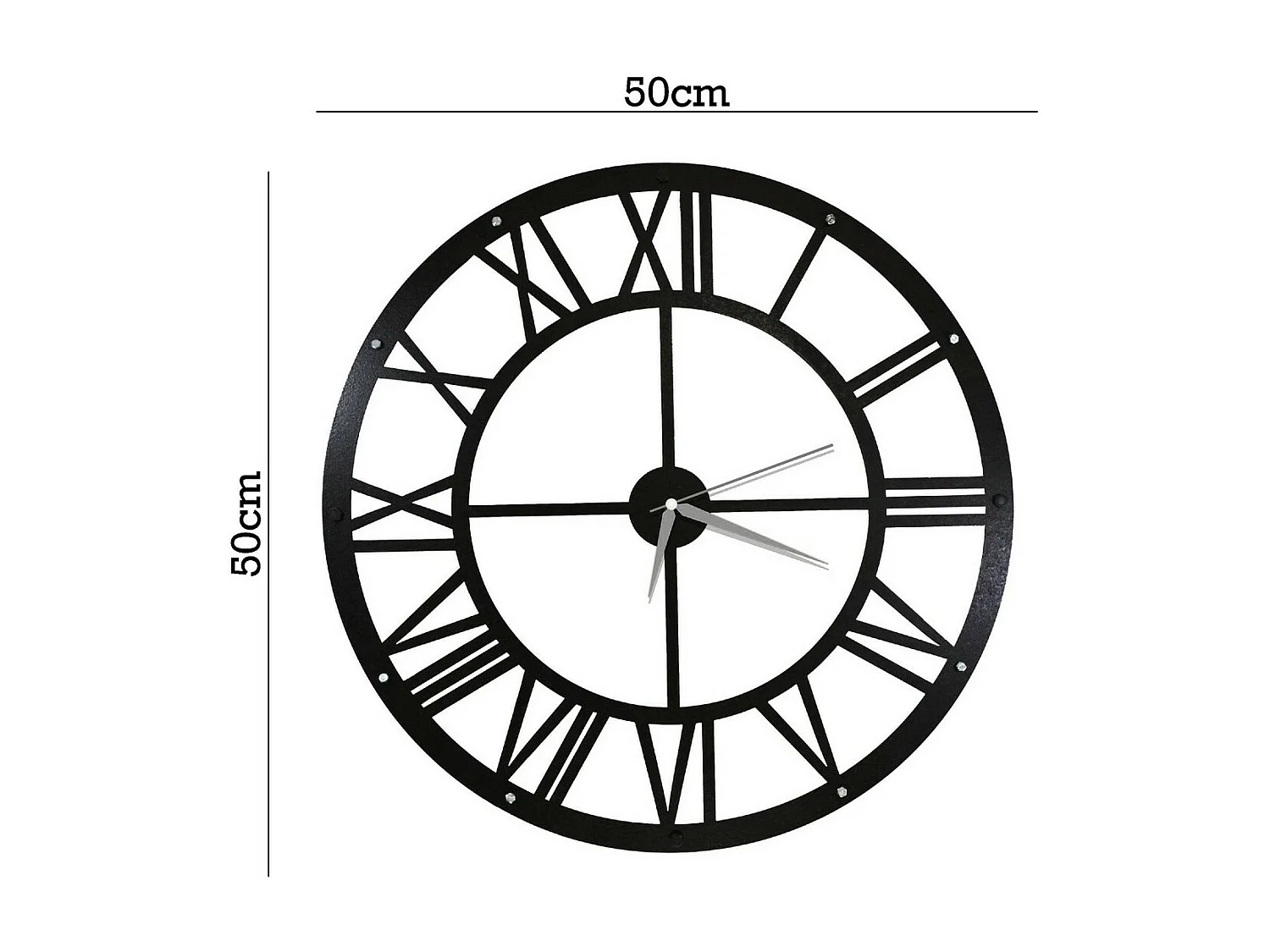 Wandklok Vintage 2 - Zwart - 50x0,16x50 cm - EPIKASA