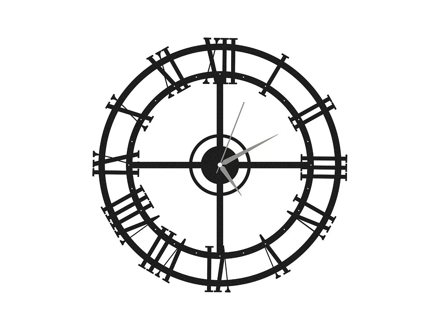 Horloge Murale Vintage 1, Noir, 50x0,16x50 cm, EPIKASA